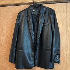 Faux Leather blazer